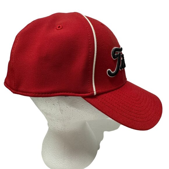 Titleist Hat Cap Fitted Adult L XL Red Black Golf Athletic Logo Outdoors - Picture 5 of 11
